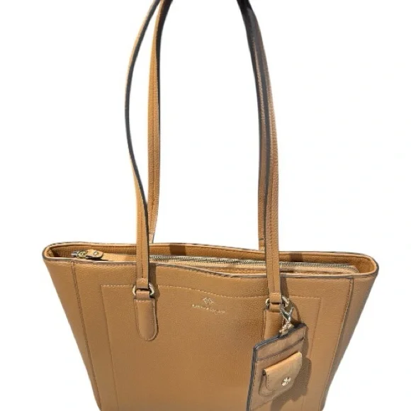 Nanette Lepore Jaelyn Camel Tan Faux Leather Pebble Texture Tote Bag - Picture 7 of 11